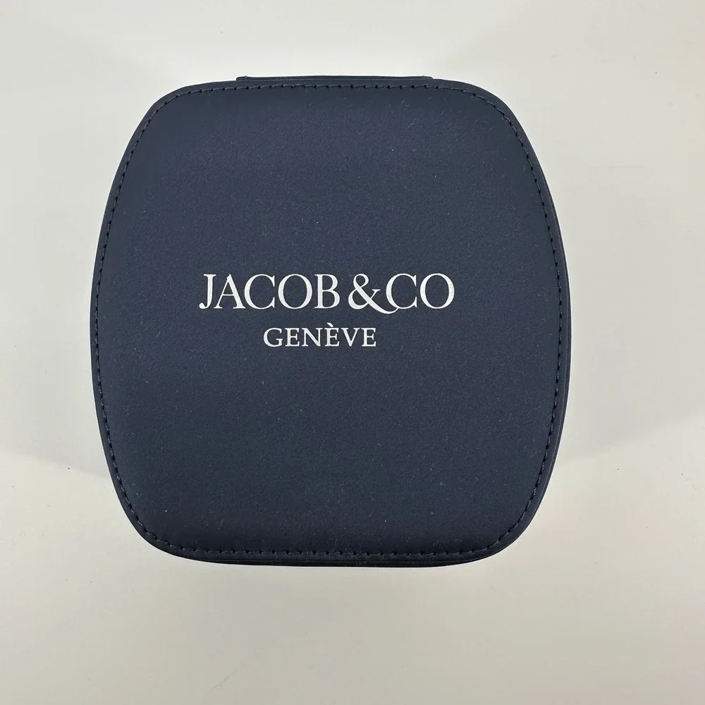 Jacob & Co. Genève Luxury Watch Travel Box - Navy Blue Leather Single Case NEW